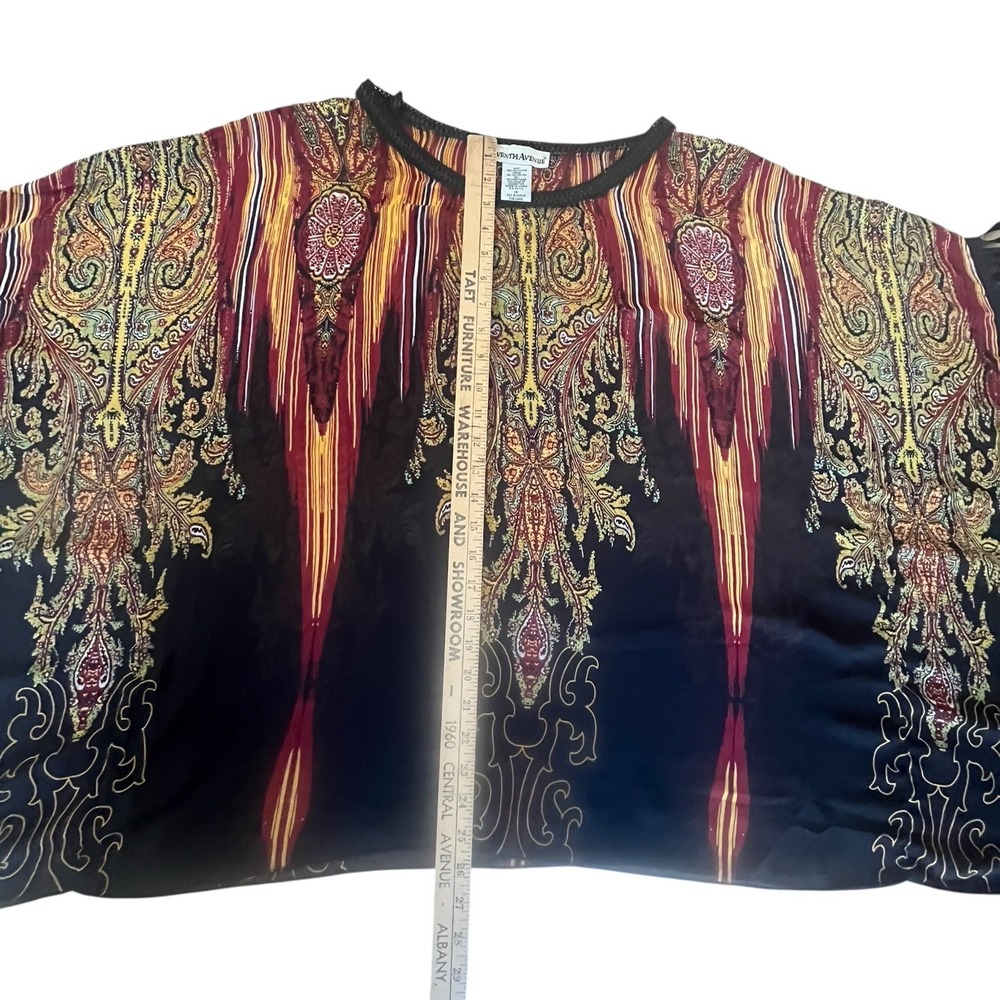 Seventh Avenue Blouse Sz 1X Fringe Sleeves Beachy Hippie Vacation Boho Plus Size - Picture 7 of 9